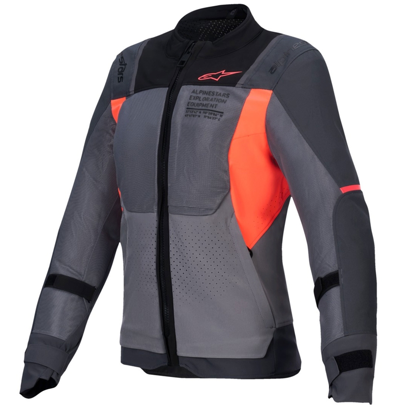 Alpinestars Stella ST-2 Air dames motorjack grijs-donkergrijs-fluo koraal