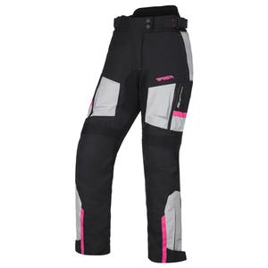 Dames cropped motorbroek RSA EXO 2 zwart-grijs-roze