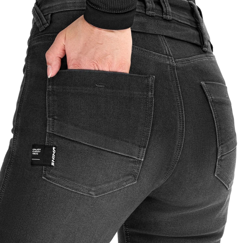 Dames motorjeans Shima Ridge zwart