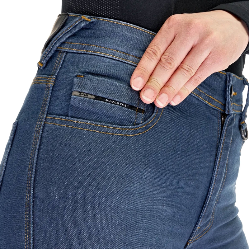 Shima Ridge dames motorjeans verlengd blauw