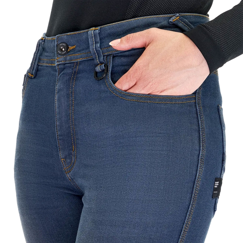 Shima Ridge dames motorjeans verlengd blauw