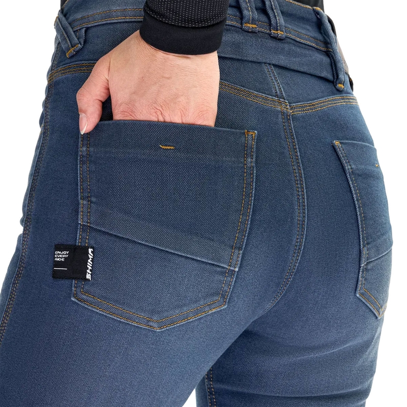 Shima Ridge dames motorjeans verlengd blauw