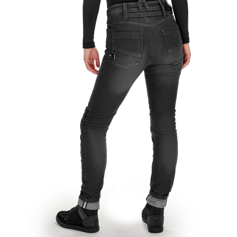 Shima Ridge dames motorjeans verlengd zwart