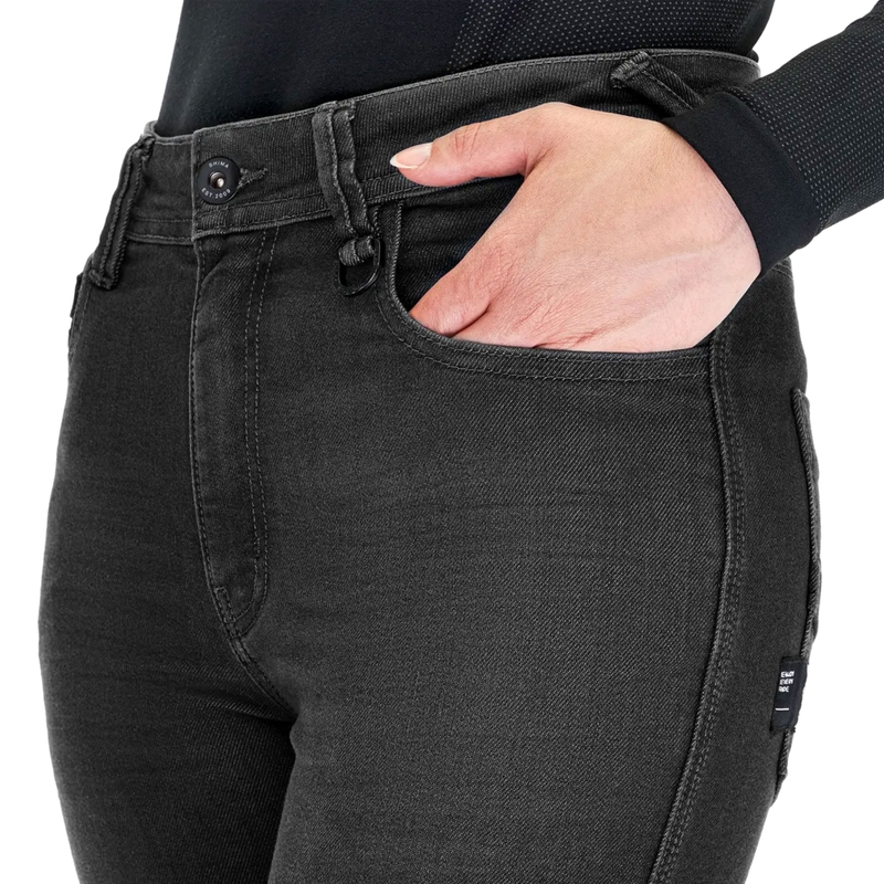 Shima Ridge dames motorjeans verlengd zwart