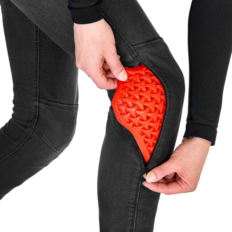 Shima Ridge dames motorjeans verlengd zwart
