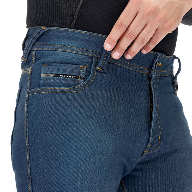 Shima Ridge Verlengde Biker Jeans Blauw