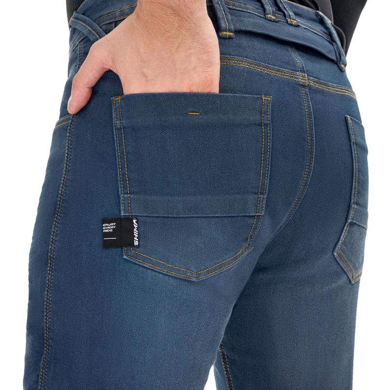 Shima Ridge Verlengde Biker Jeans Blauw