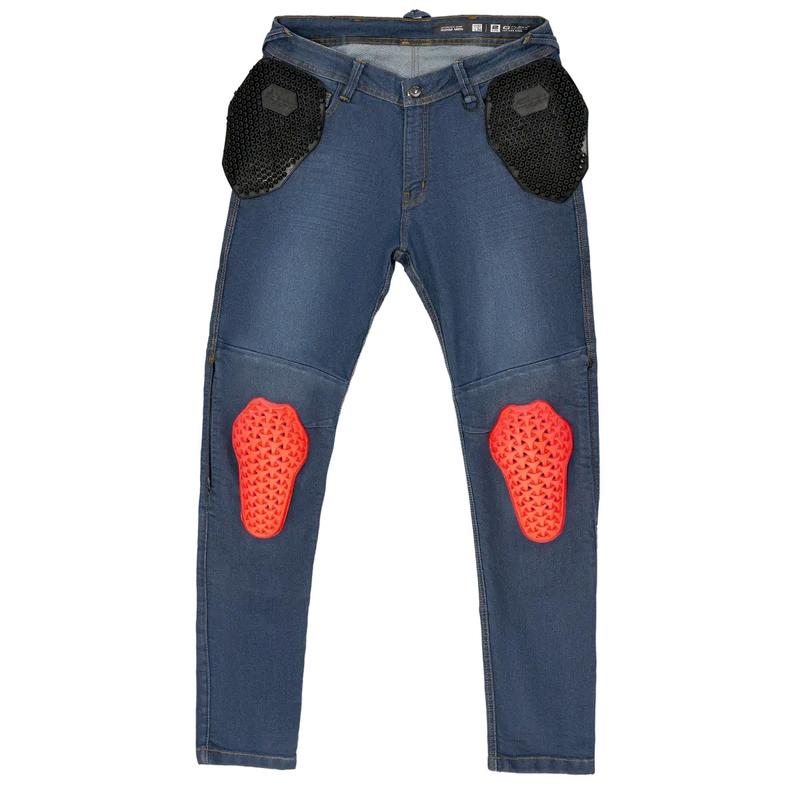 Shima Ridge Verlengde Biker Jeans Blauw