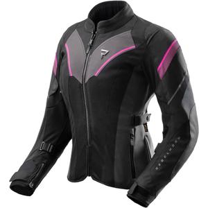 Dames motorjack Rebelhorn Hiflow V zwart-grijs-roze