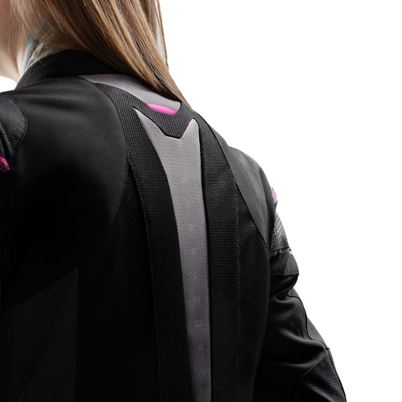 Damesfietsjack Hiflow V zwart-grijs-roze