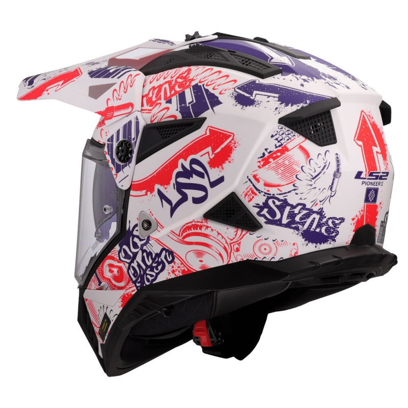 Enduro motorhelm LS2 MX702 Pioneer II Fantasy wit-rood-blauw