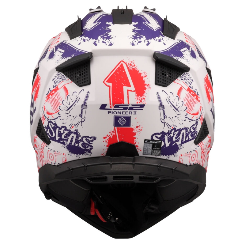 Enduro motorhelm LS2 MX702 Pioneer II Fantasy wit-rood-blauw