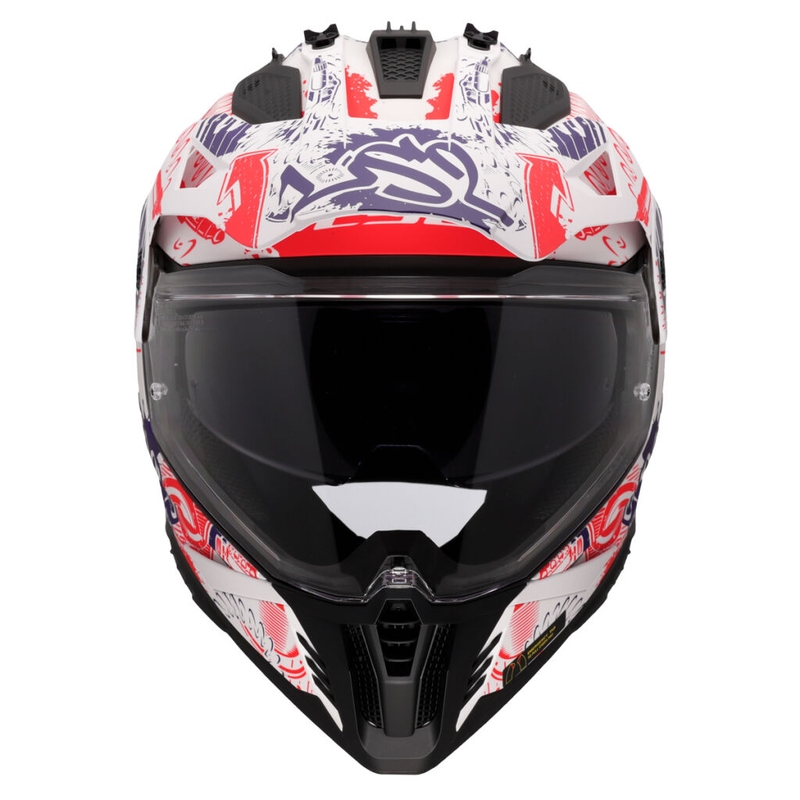 Enduro motorhelm LS2 MX702 Pioneer II Fantasy wit-rood-blauw