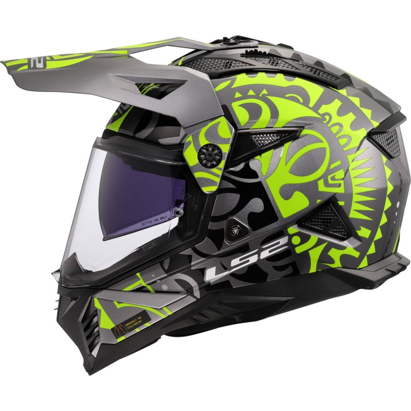 Enduro motorhelm LS2 MX702 Pioneer II Rangi fluo geel