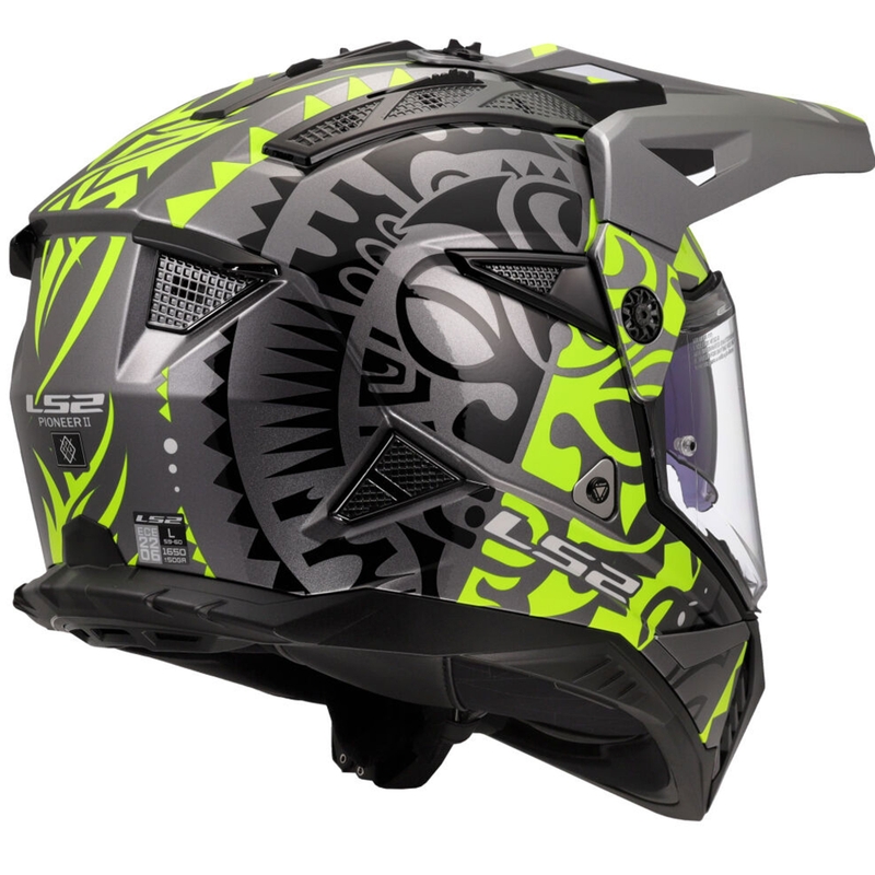 Enduro motorhelm LS2 MX702 Pioneer II Rangi fluo geel