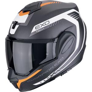 Opvouwbare motorhelm Scorpion EXO-TECH EVO CARBON COSY mat zwart-oranje