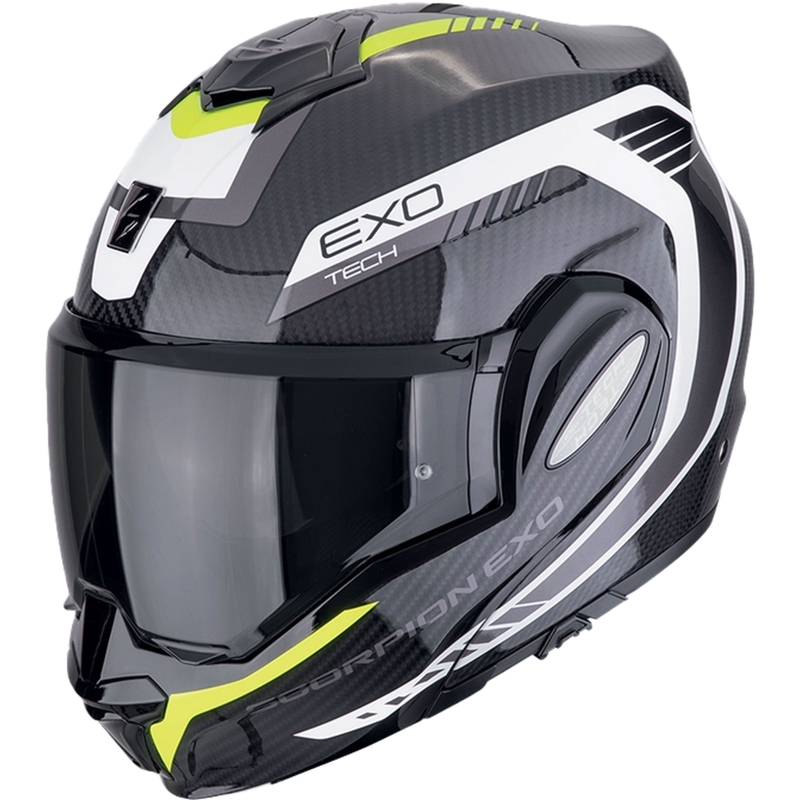 Scorpion EXO-TECH EVO CARBON COSY flip-up motorhelm zwart-fluor geel