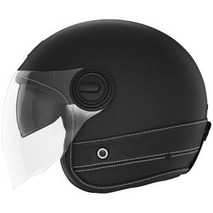 Open motorhelm NOX PREMIUM Heritage zwart leer