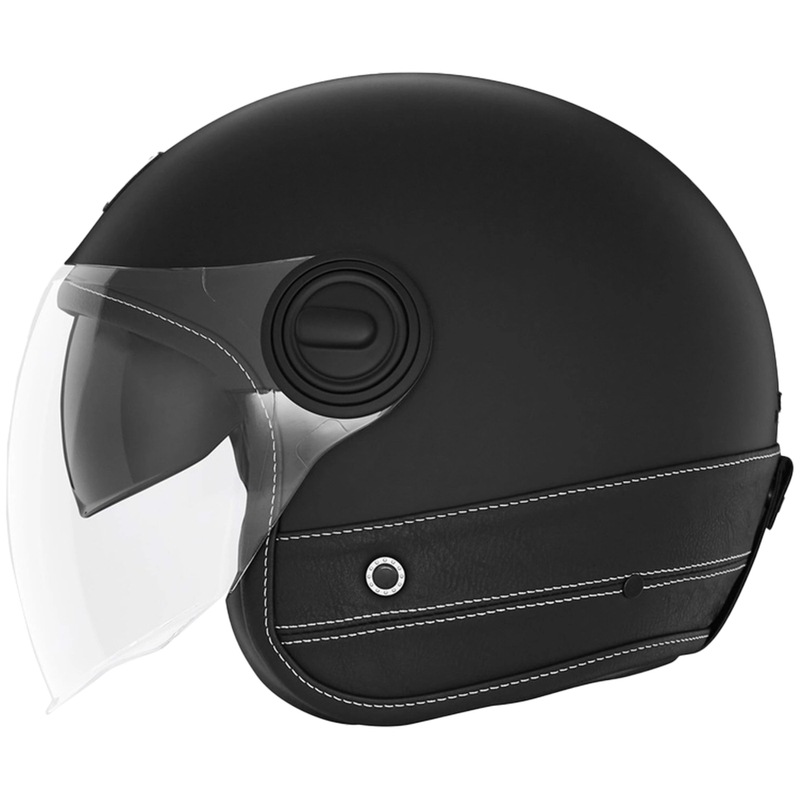 Open motorhelm NOX PREMIUM Heritage zwart leer