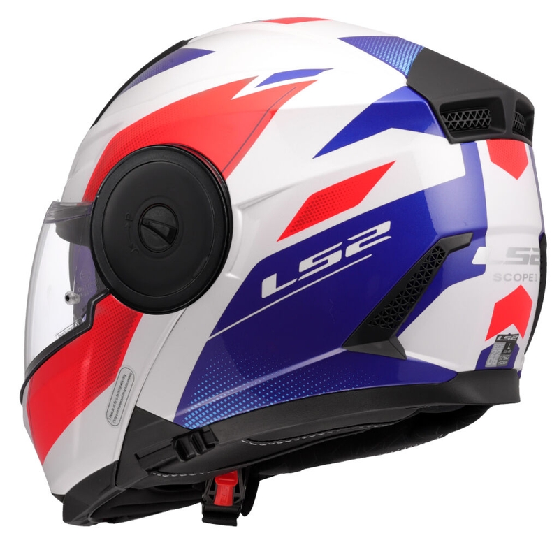 Opklapbare motorhelm LS2 FF902 Scope II Duria wit-blauw-rood