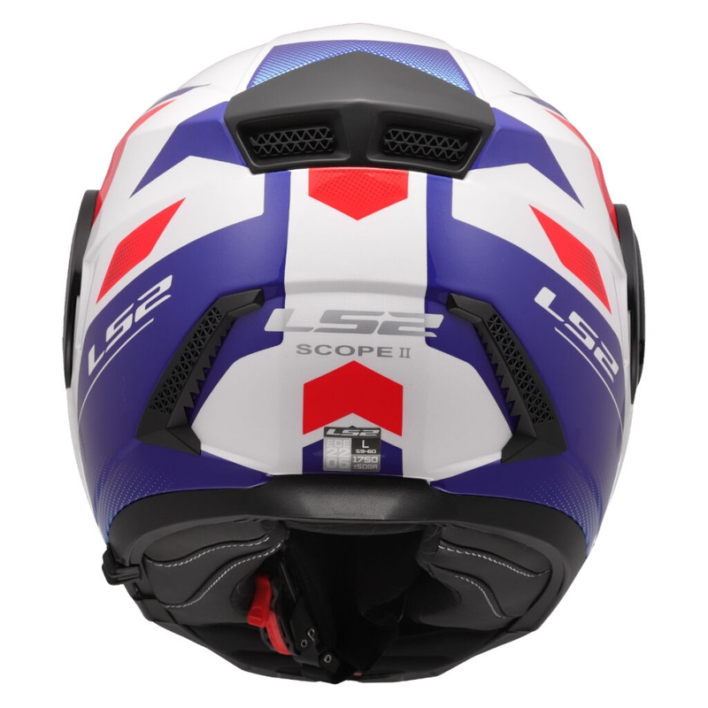 Opklapbare motorhelm LS2 FF902 Scope II Duria wit-blauw-rood