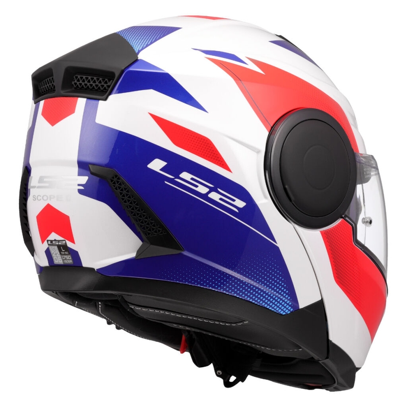 Opklapbare motorhelm LS2 FF902 Scope II Duria wit-blauw-rood