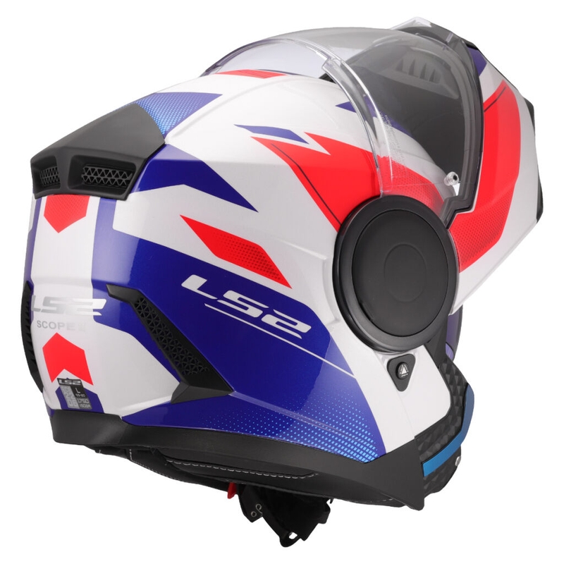 Opklapbare motorhelm LS2 FF902 Scope II Duria wit-blauw-rood