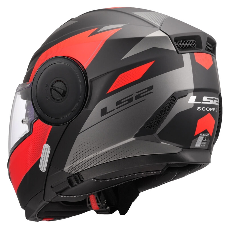 Opklapbare motorhelm LS2 FF902 Scope II Duria zwart-rood