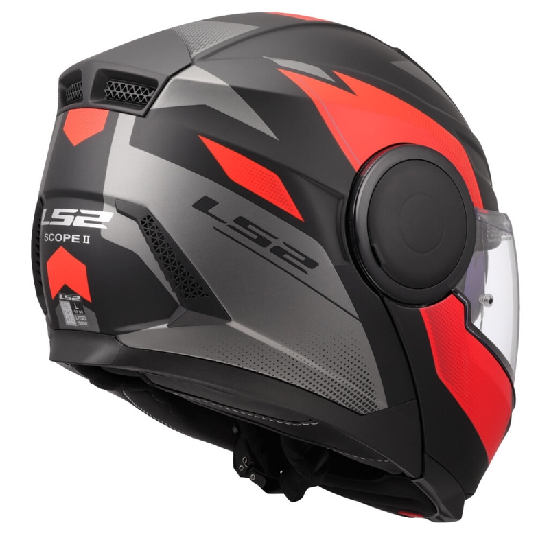 Opklapbare motorhelm LS2 FF902 Scope II Duria zwart-rood