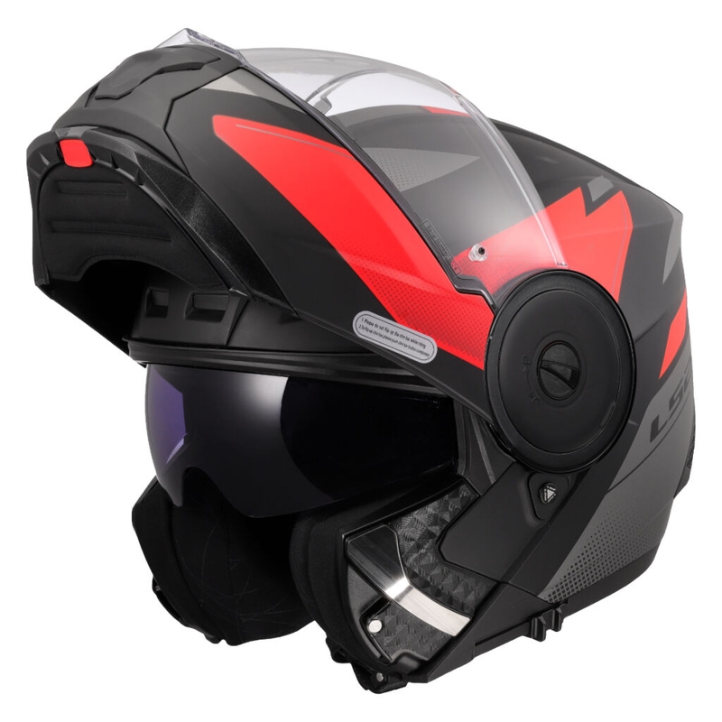 Opklapbare motorhelm LS2 FF902 Scope II Duria zwart-rood