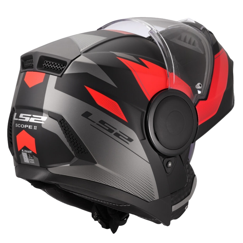Opklapbare motorhelm LS2 FF902 Scope II Duria zwart-rood