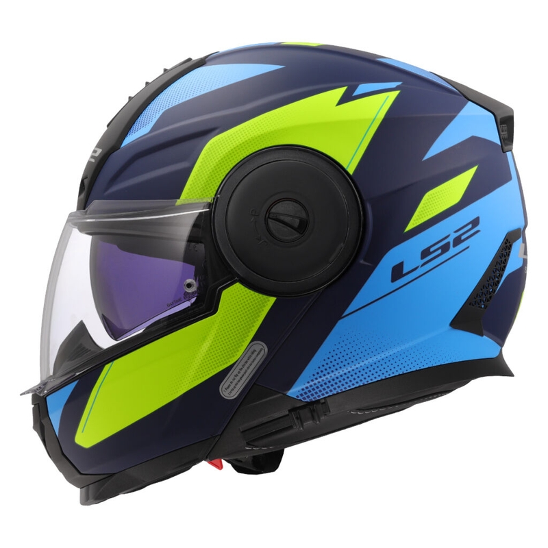 Opklapbare motorhelm LS2 FF902 Scope II Duria blauw-fluogeel