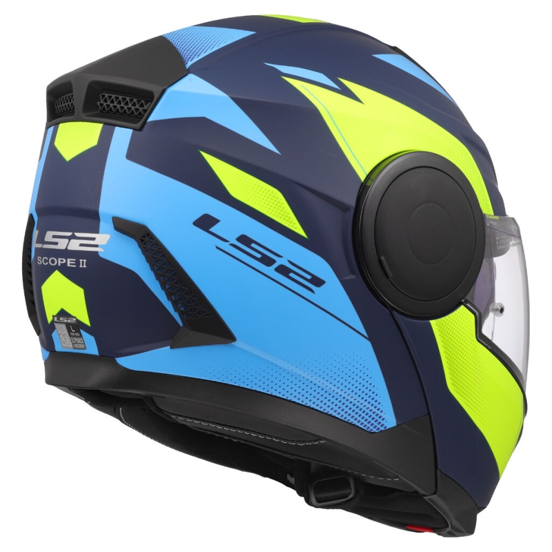 Opklapbare motorhelm LS2 FF902 Scope II Duria blauw-fluogeel