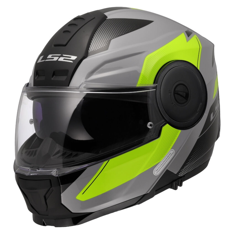 Opklapbare motorhelm LS2 FF902 Scope II Duria grijs-fluogeel