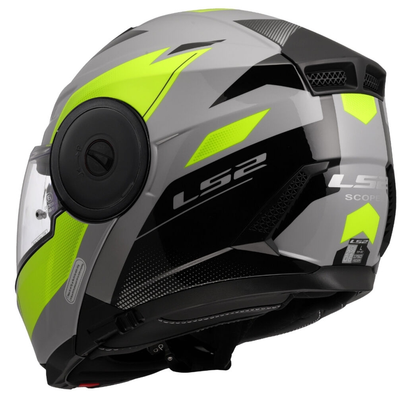 Opklapbare motorhelm LS2 FF902 Scope II Duria grijs-fluogeel