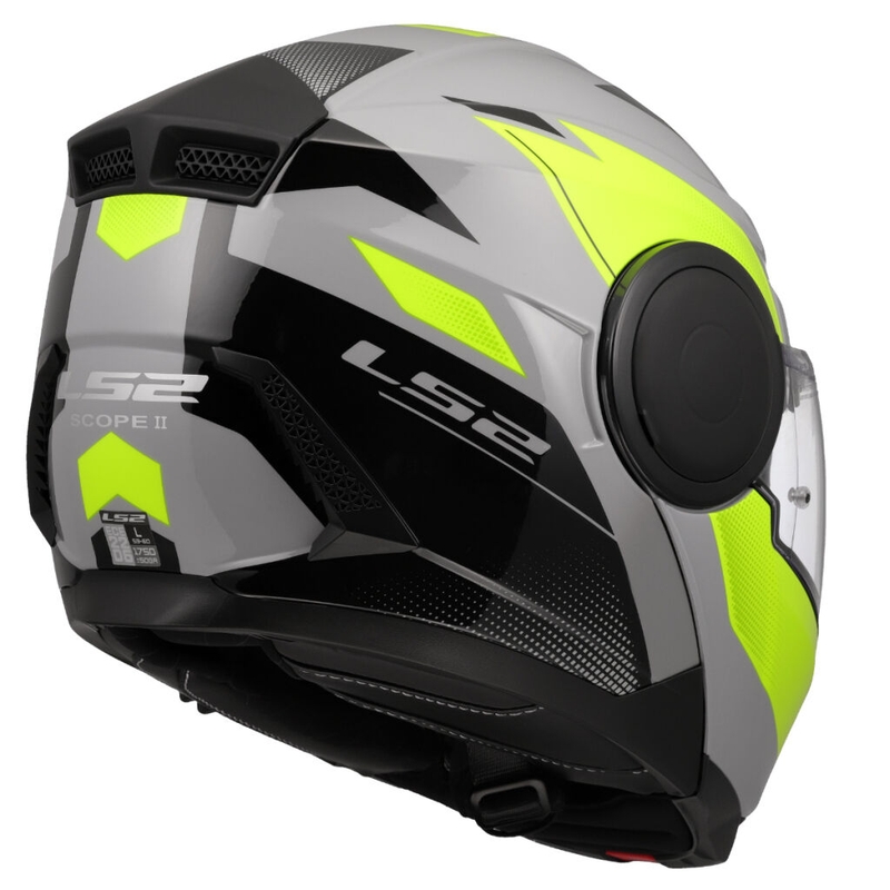 Opklapbare motorhelm LS2 FF902 Scope II Duria grijs-fluogeel