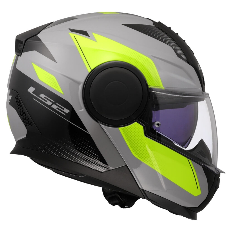 Opklapbare motorhelm LS2 FF902 Scope II Duria grijs-fluogeel