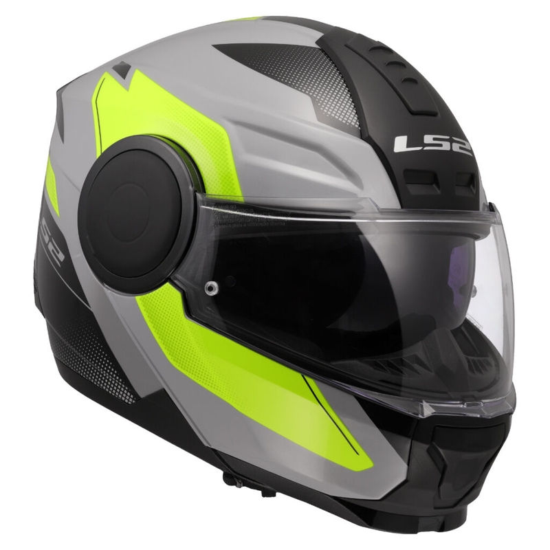 Opklapbare motorhelm LS2 FF902 Scope II Duria grijs-fluogeel