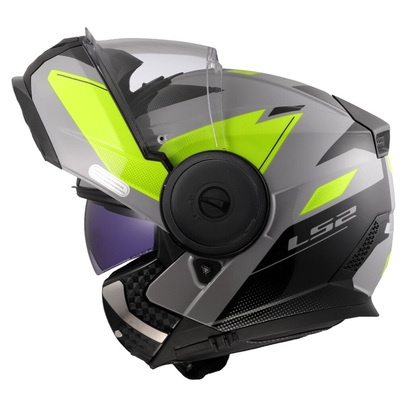 Opklapbare motorhelm LS2 FF902 Scope II Duria grijs-fluogeel