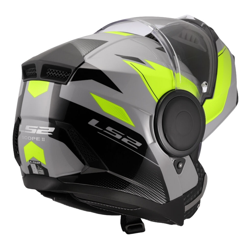 Opklapbare motorhelm LS2 FF902 Scope II Duria grijs-fluogeel