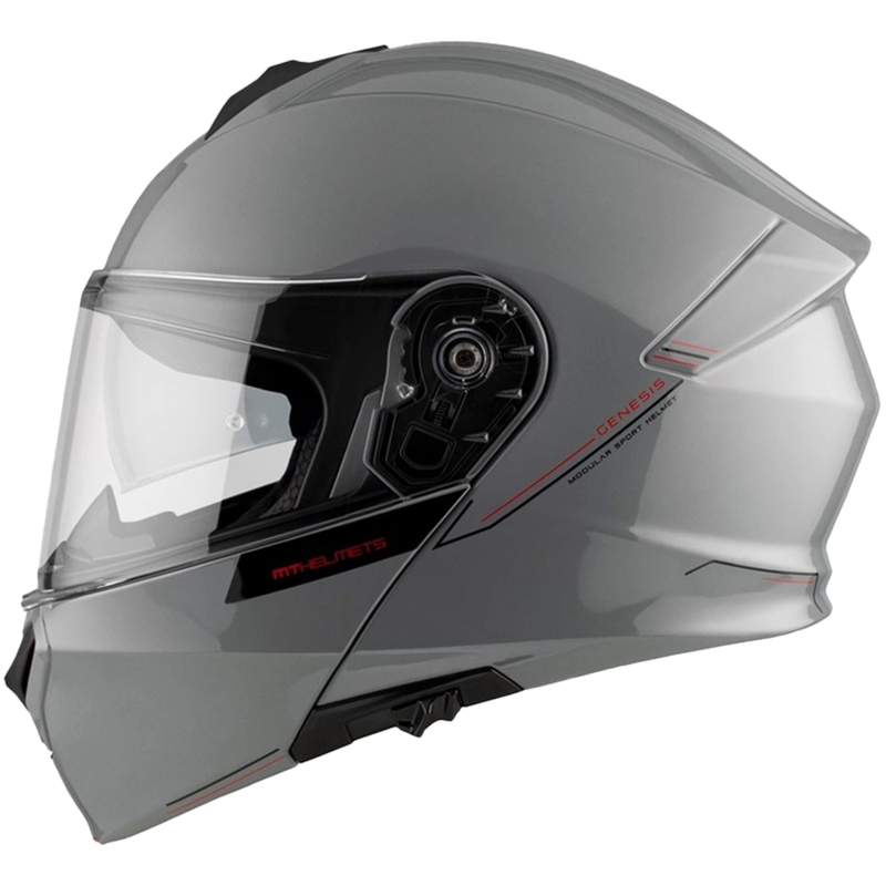 Opklapbare motorhelm MT Genesis SV Solid A12 glanzend grijs