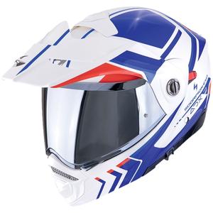 Opklapbare motorhelm Scorpion ADX-2 LEWIS wit-blauw-rood