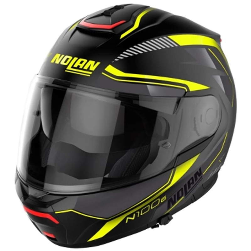 Nolan N100-6 Surveryor N-COM 22 zwart met gele opklapbare motorhelm