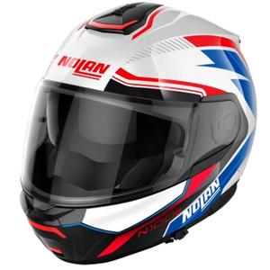 Opklapbare motorhelm Nolan N100-6 Surveyor N-COM 24 wit-blauw