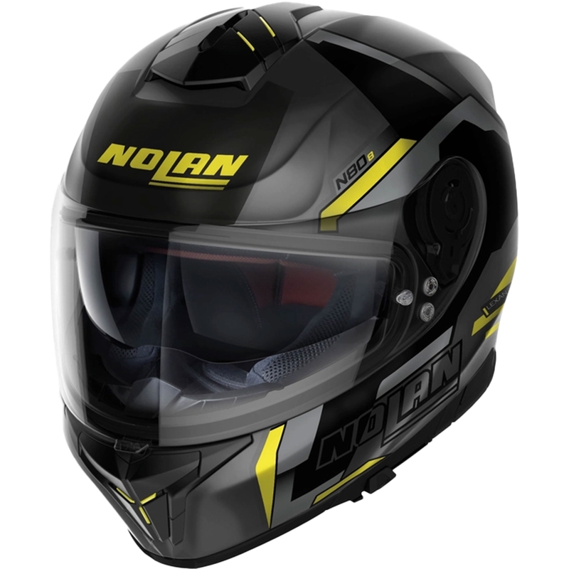 Nolan N80-8 Wanted N-com zwart-fluo geel integraal motorhelm