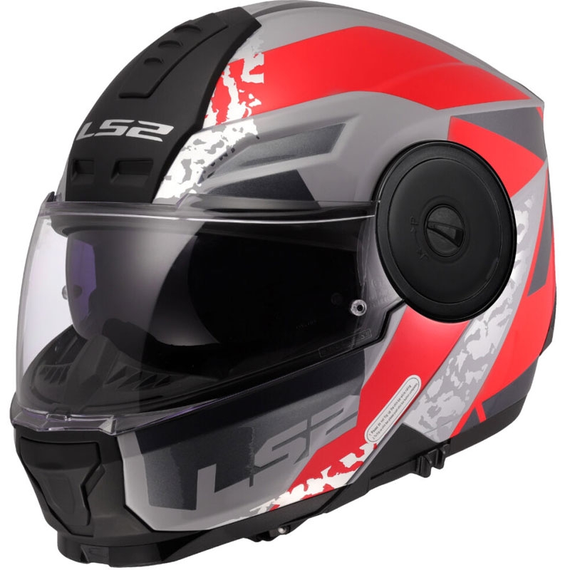 Opklapbare motorhelm LS2 FF902 Scope II Oxyd grijs-rood