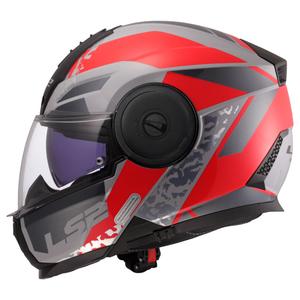 Opklapbare motorhelm LS2 FF902 Scope II Oxyd grijs-rood