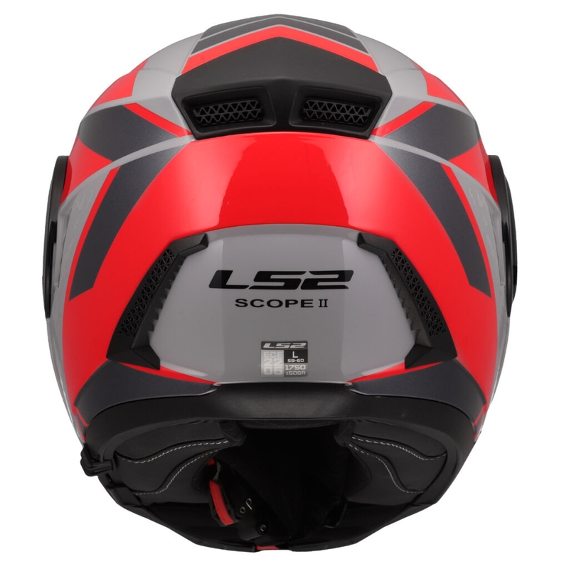 Opklapbare motorhelm LS2 FF902 Scope II Oxyd grijs-rood