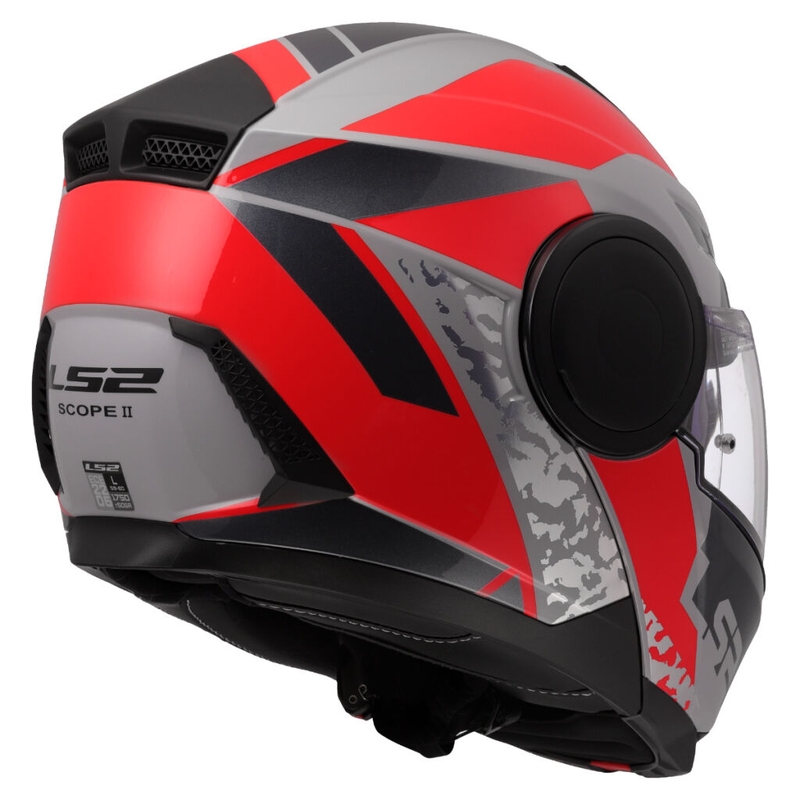 Opklapbare motorhelm LS2 FF902 Scope II Oxyd grijs-rood