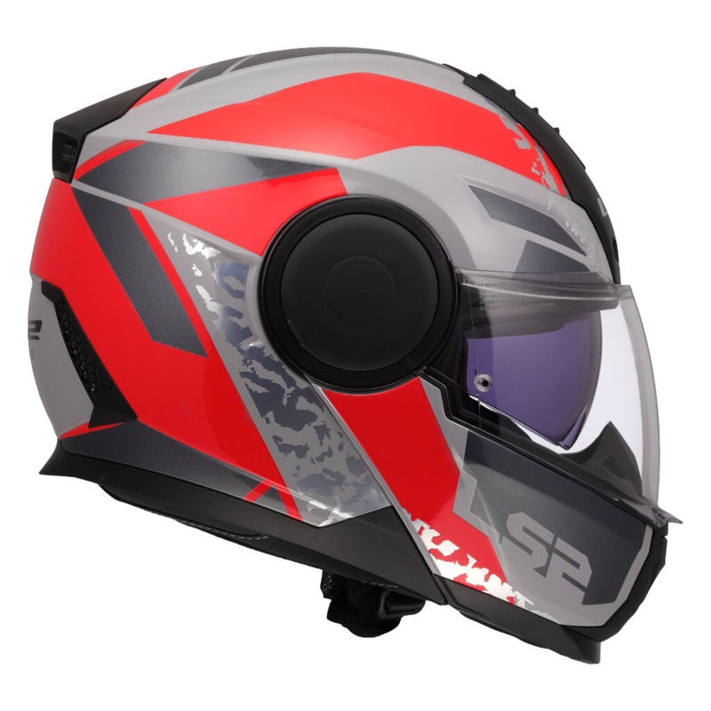 Opklapbare motorhelm LS2 FF902 Scope II Oxyd grijs-rood
